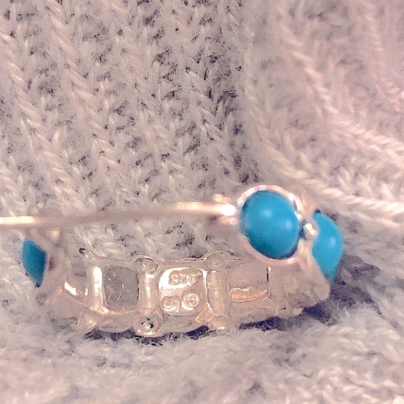 Vintage Sterling Silver Turquoise Earrings - Picture 4 of 7